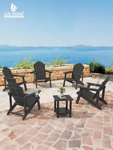 LUE BONA HDPE Adirondack Chair Set of 1 - Weather Resistant Outdoor Seating with Cup Holder for Patio, Deck - Photo 2
