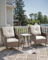 Patio Wicker Chairs Outdoor Furniture Chair - Set of 2 Outside All Weather Lawn Dining Brown Rattan Armchair with High - Photo 6
