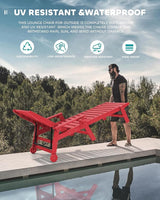 SERWALL Patio Chaise Lounge Chair, 78'' Long HDPE 5 Positions Adjustable Outdoor Lounger - Photo 7