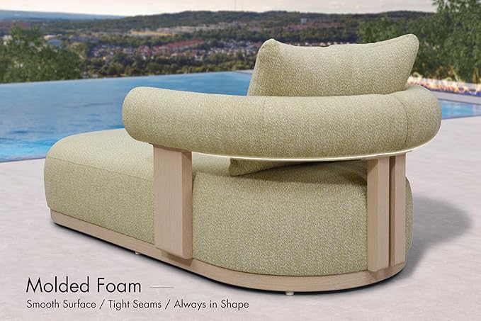 PURPLE LEAF Outdoor Chaise Lounge Set of 2 Chair Modern Aluminum Lounger Daybed with Lumbar Pillow and Armrest for Patio Poolside Beach Sunbathing Deck, Green