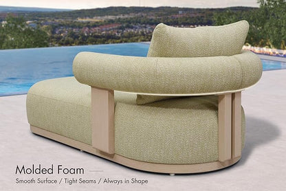 PURPLE LEAF Outdoor Chaise Lounge Set of 2 Chair Modern Aluminum Lounger Daybed with Lumbar Pillow and Armrest for Patio Poolside Beach Sunbathing Deck, Green