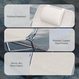 Outsunny 2 Piece Folding Chaise Lounge Chairs, Pool Sun Tanning Chairs with Reclining Back, Breathable Mesh Seat - Photo 6
