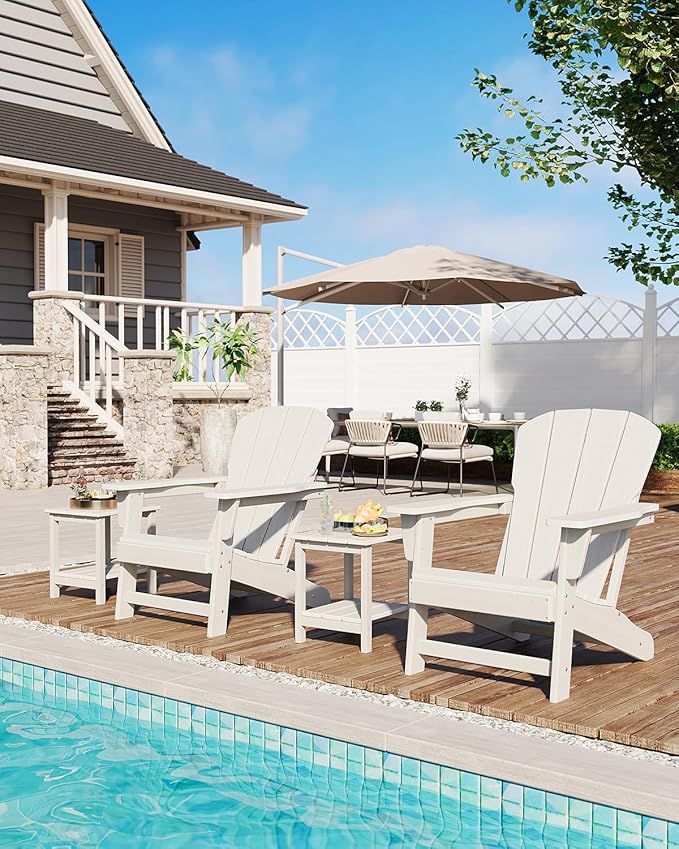 Modern HDPE Plastic Adirondack Chair - Oversize 380 LB Poly Lumber Weather Resistant Firepit Chair - Outdoor Patio - Photo 8