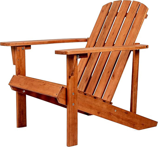 JONATHAN Y PAT1002A Westport Outdoor Patio Traditional Acacia Wood Adirondack Chair for Garden, Lawn, Backyard, Pool, Deck, Beach, Firepit, Light Brown