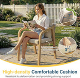 Wisteria Lane Acacia Patio Dining Chairs Set of 2, Outdoor Wood Chairs with Thick Cushions - Photo 4
