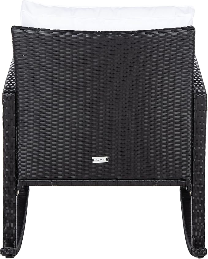 SAFAVIEH Outdoor Collection Daire Black/White Cushion Rocking Chair PAT7721A