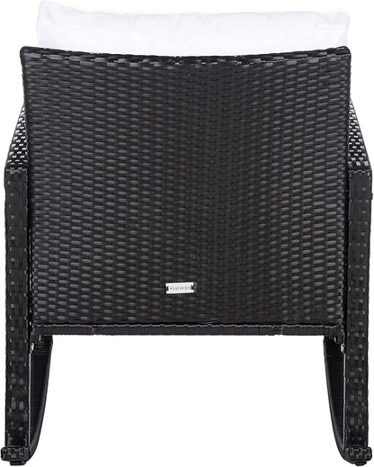 SAFAVIEH Outdoor Collection Daire Black/White Cushion Rocking Chair PAT7721A