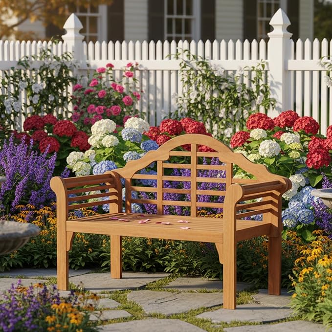 Tangkula Folding Outdoor Eucalyptus Wood Bench, 49” Large Foldable Solid Wood Garden Park Bench - Photo 4