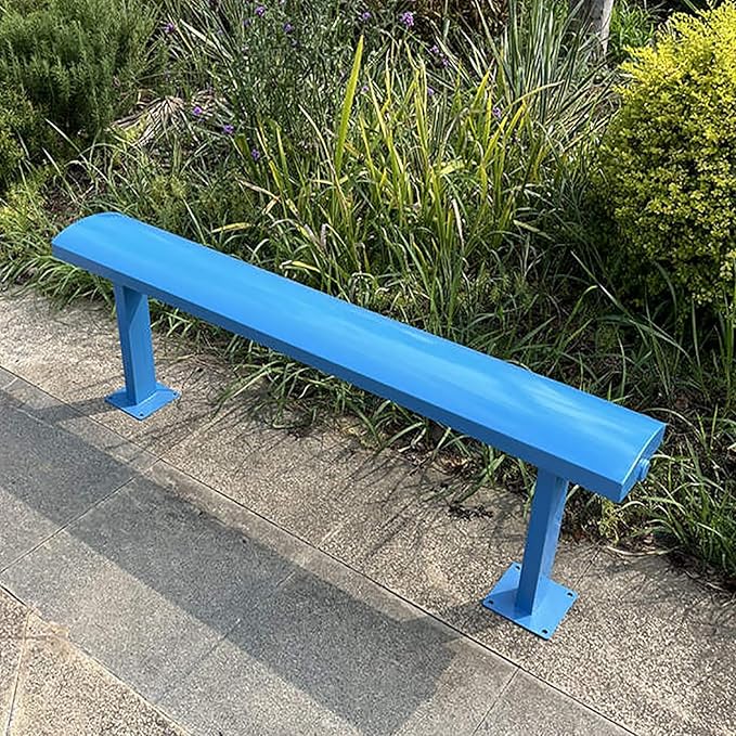 FQWYNMZ Outdoor Metal Garden Bench, 2-3 Person All-Weather Garden Bench, Weatherproof Backless Park Benches, for Garden, Porch, Backyard, Park, Lawn, Entryway(Blue,100CM/39in)