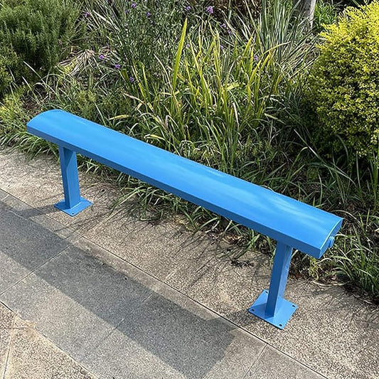 FQWYNMZ Outdoor Metal Garden Bench, 2-3 Person All-Weather Garden Bench, Weatherproof Backless Park Benches, for Garden, Porch, Backyard, Park, Lawn, Entryway(Blue,120CM/47in)