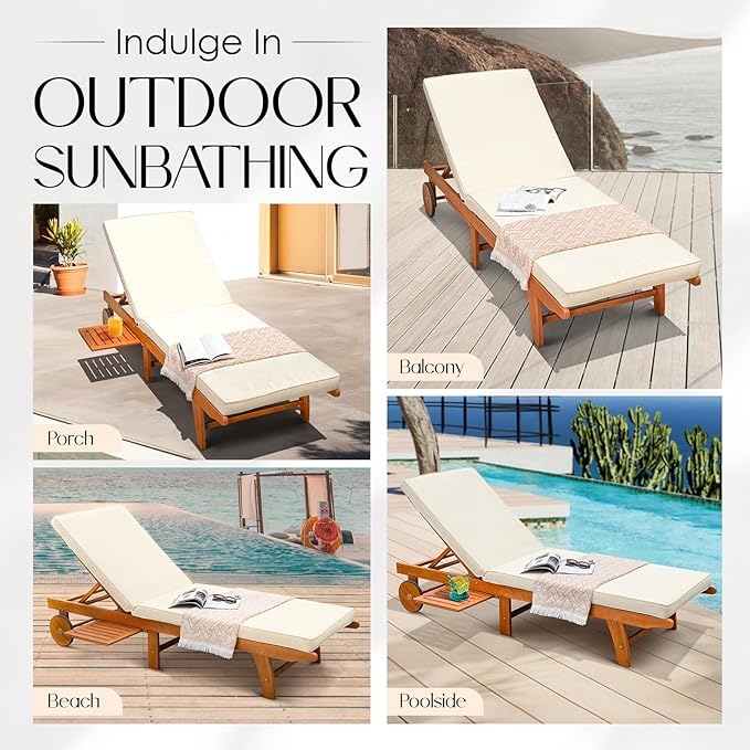 IDZO Upgraded Cushion Outdoor, 500lbs Capacity Patio Pool Loungers, Stackable and Foldable Design, Reclining Backrest - Photo 6