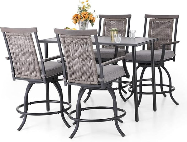 PHI VILLA 5 PCS Outdoor Counter Height Table and Chairs - Photo 1