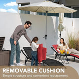 Devoko Patio Chaise Lounge Sets Outdoor Rattan Adjustable Back 3 Pieces Cushioned Patio Folding Chaise Lounge with - Photo 7