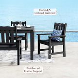 Stoog 5 Pieces Patio Dining Sets, All-Weather HIPS Material & Aluminum Frame Dining Table with Umbrella Hole - Photo 5