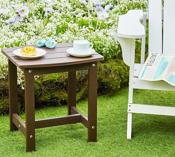 Y&M Outdoor Side Table, HIPS Adirondack Small Single Table, Waterproof Square Outside Table - Photo 4