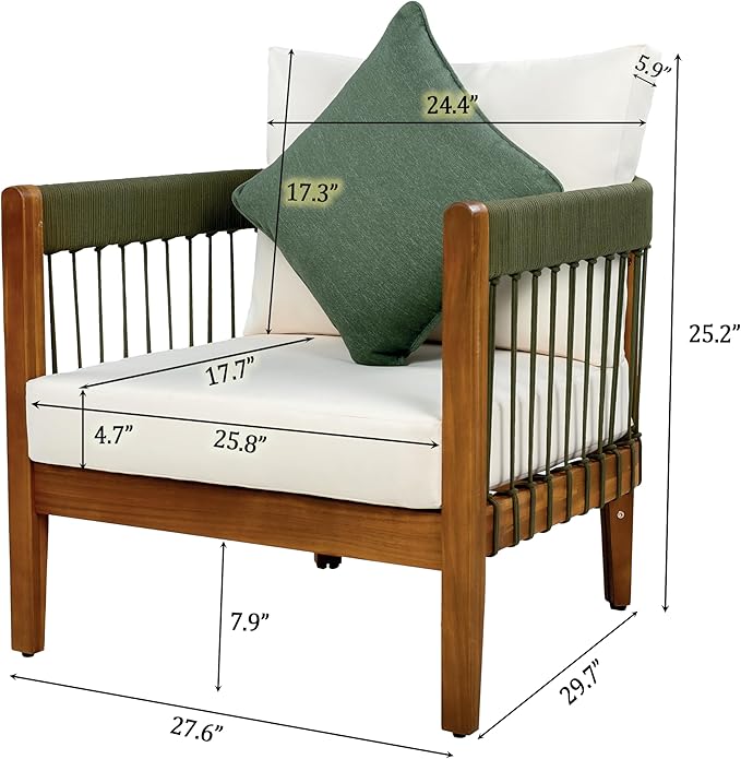 Christopher Knight Home Vinny Outdoor Accent Chair, Acacia Wood Club Chair - Photo 2