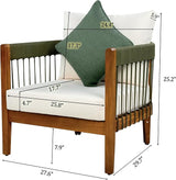 Christopher Knight Home Vinny Outdoor Accent Chair, Acacia Wood Club Chair - Photo 2