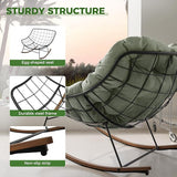 Grand patio Outdoor Rocking Chair, E-Coated Modern Cozy Lounge Rocker Chair with Cushion for Balcony Porch Patio - Photo 6