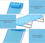 Outsunny Folding Chaise Lounge Pool Chairs, Outdoor Sun Tanning Chairs with Pillow, Reclining Back - Photo 4