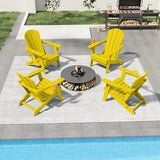 Folding Adirondack Chair with Cup Holders Set of 2, HDPE Plastic Outdoor Chairs, Weather Resistant - Photo 7