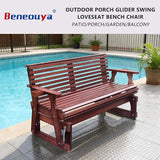 5FT Outdoor Glider with Cupholders, High Roll Back, 3-Seater Glider Chair - Photo 5