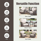 5 Pieces Patio Furniture Set, All Weather Wicker Swivel Rocker Patio Chairs with Ottomans Rattan Side Table - Photo 9