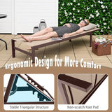 COSTWAY Lounge Chair Outdoor, Aluminum Frame Chaise Lounge with 6-Position Adjustable, Breathable Fabric - Photo 4