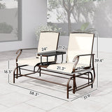 Outsunny Outdoor Glider Bench with Center Table - Photo 7
