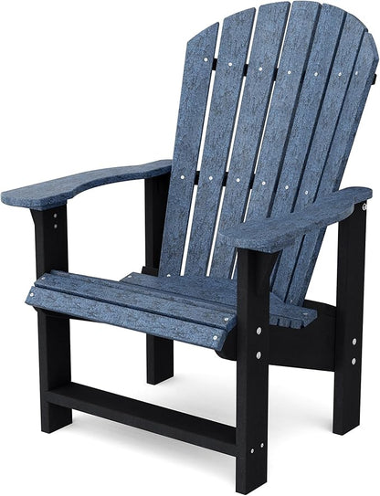 Wildridge Heritage Upright Adirondack Chair, Patriot Blue and Black - Outdoor All-Weather Poly Furniture for Patio, Deck, Yard