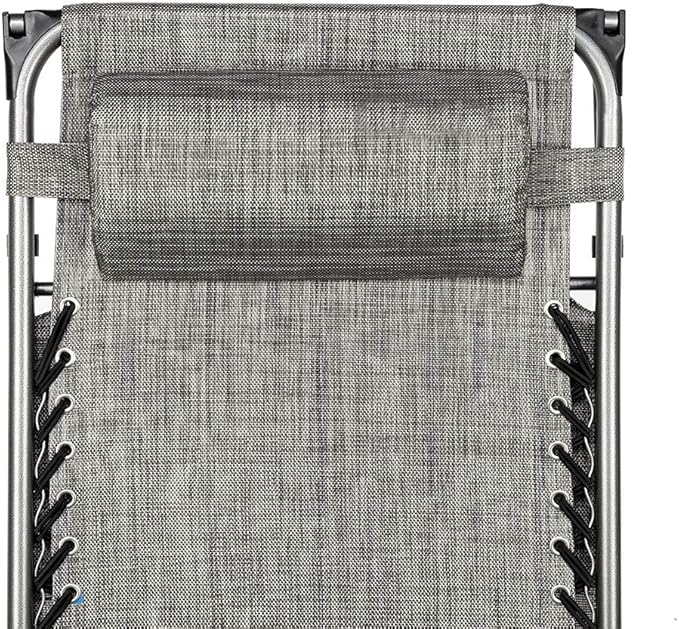 VINGLI Upgraded Zero Gravity Chair Lounge Outdoor Chairs with Folding Canopy Shade,Trays, Folding Patio Recliner Chairs for Backyard Poolside Garden (Grey)