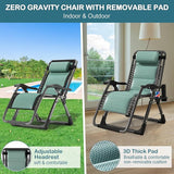 NAIZEA Padded Zero Gravity Chair, Cooling Fabric Folding Outdoor Lounge Chairs - Photo 4