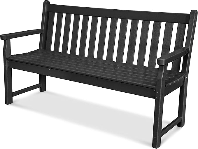 POLYWOOD TGB60BL Traditional Garden 60" Bench, Black