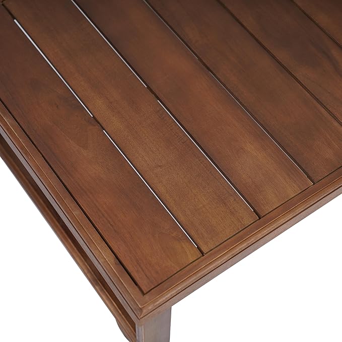 Christopher Knight Home Westchester Rectangular Outdoor Coffee Table, Slat Panel Side Table, Acacia Wood Side Desk for Backyard Balcony Garden, Weather Resistant Patio Tea Table, Mocha