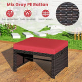 Tangkula 2 Pieces Patio PE Rattan Ottomans - Photo 5