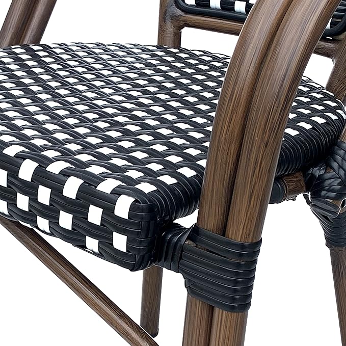 Christopher Knight Home Brianna Bistro Chairs, Black + White + Brown Wood - Photo 6