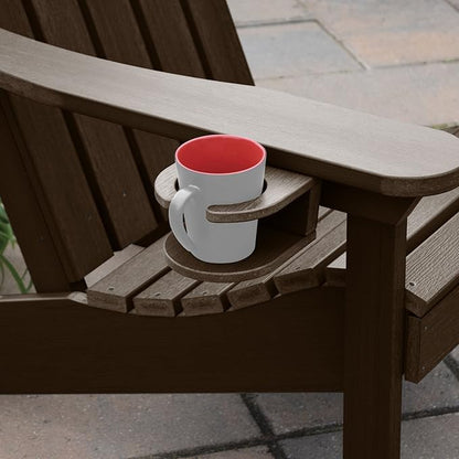 highwood AD-KITCHL5-ACE Hamilton Folding & Reclining Adirondack Chair with Ottman and Cup Holder, Weathered Acorn