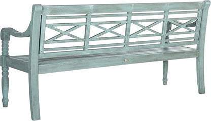 Safavieh Outdoor Collection Karoo Bench, Beach House Blue