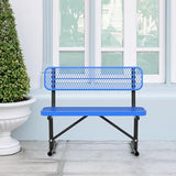 4/6/8 Feet Park Bench for Outside Heavy Duty Metal, Garden Benches Outdoor Bench with Backrest & Portable Frame - Photo 4