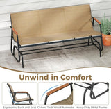 Tangkula 3-Person Outdoor Glider Bench, Patio Gliding Loveseat with Breathable Fabric Seat - Photo 6