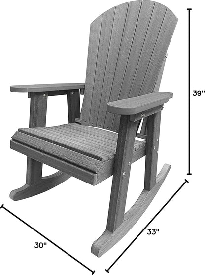 DuraWeather Poly® Adirondack Porch Rocker (Driftwood Grey (Wood Grain))