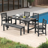 Tangkula 7 Pcs Outdoor Dining Table Set for 6 - Photo 7