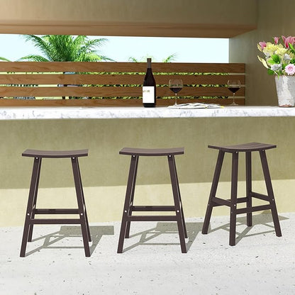 WestinTrends Malibu Malibu 29 Inch High Backless Seat Bar Stools (Set of 3), Dark Brown