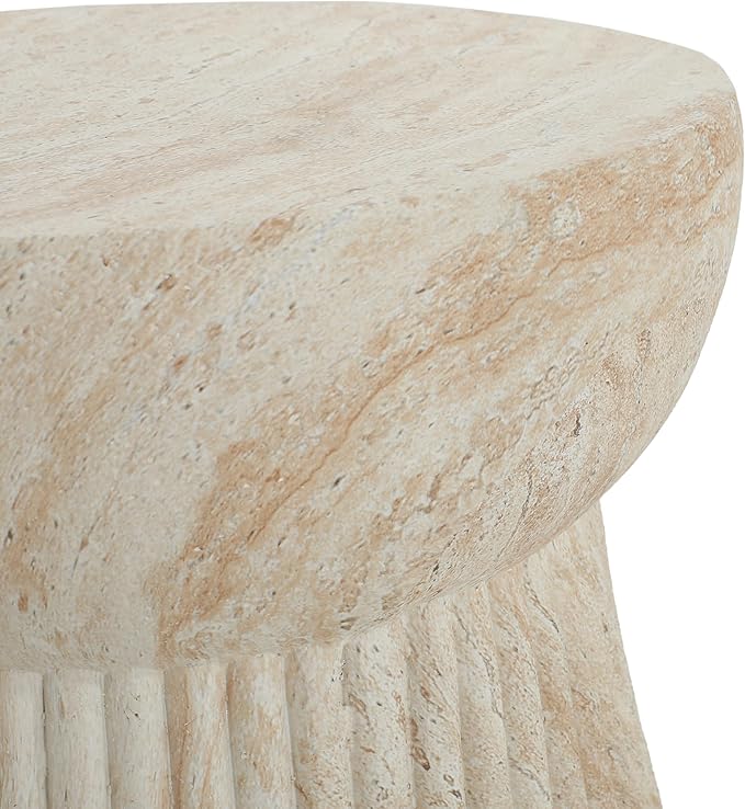 Outdoor Side Table Faux Marble End Table Faux Stone Concrete Side Tables Travertine Small Coffee Tables for Indoor - Photo 7