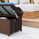Outsunny Outdoor Wicker Storage Bench Deck Box - Photo 5