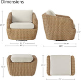 CHITA 2 Pieces Patio Wicker Furniture Set, Outdoor Rattan Chair Set with Removable Thickened Cushions - Photo 5