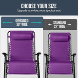 Best Choice Products Set of 2 Extra Wide Adjustable Steel Mesh Zero Gravity Lounge Chair Recliners w/Pillows and Cup - Photo 4