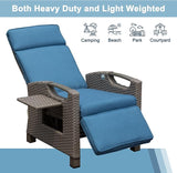Domi Outdoor Recliner Chair, Patio Recliner with Hand-Woven Wicker, Flip Table Push Back, Adjustable Angle - Photo 9