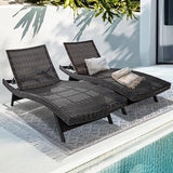 IDZO Katalina Chaise Lounge Set of 2-500lbs Support, UV Wicker, Ergonomic Wave Design, Reclining Backrest - Photo 1