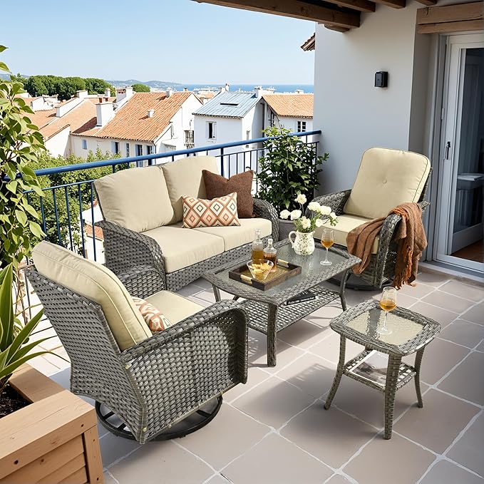 HOOOWOOO Patio Furniture Set, 5 Pieces Outdoor Conversation Set - Photo 1