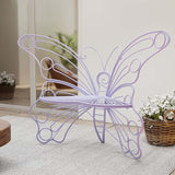 Purple Cute Butterfly Benches for Outdoors, Pretty Garden Bench & 50" Metal Outside Bench - Photo 8